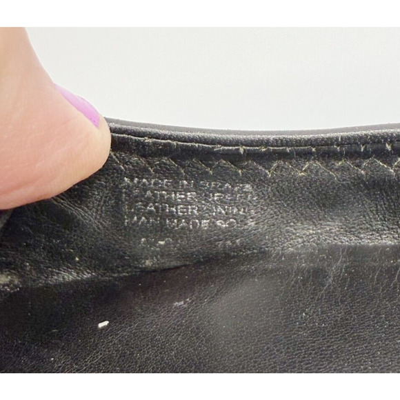 TORY BURCH Minnie Ballet Flats Black Leather Slip On Silver Logo Classic Sz 7 - Picture 6 of 7